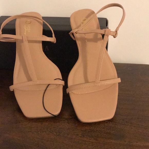 Shoes - Tan T-Strap Flat Sandal